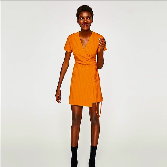 Zara | Dresses | Zara Mustard Yellow Wrap Dress | Poshmark